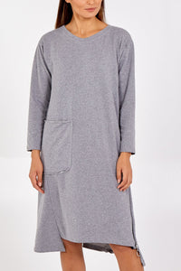 Asymmetric Long Zip Dress